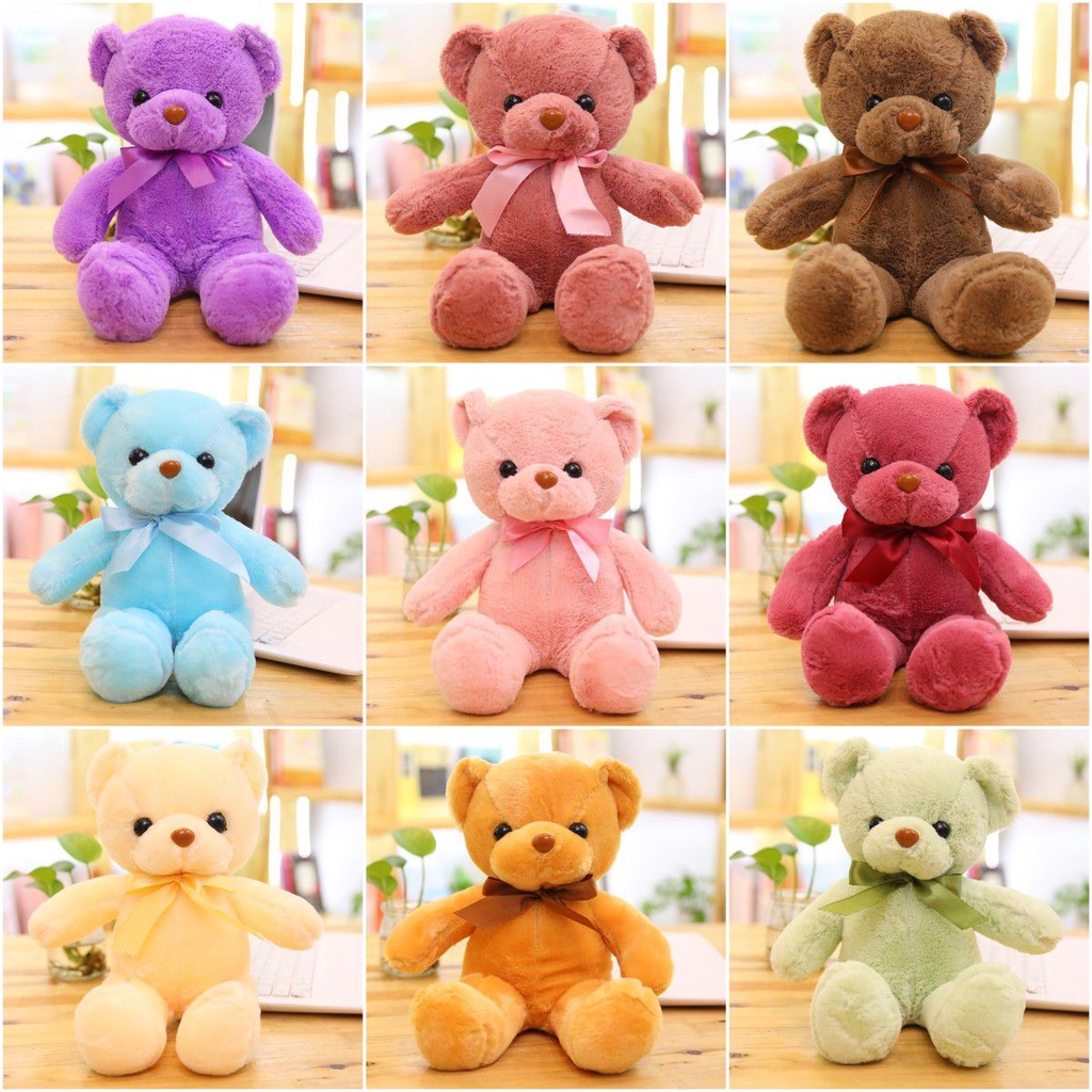 Lovely Teddy Bear Soft Plush Toy Stuffed Animals Toy Playmate Soothing Doll PP Cotton Kids Toys Christmas Birthday Gifts