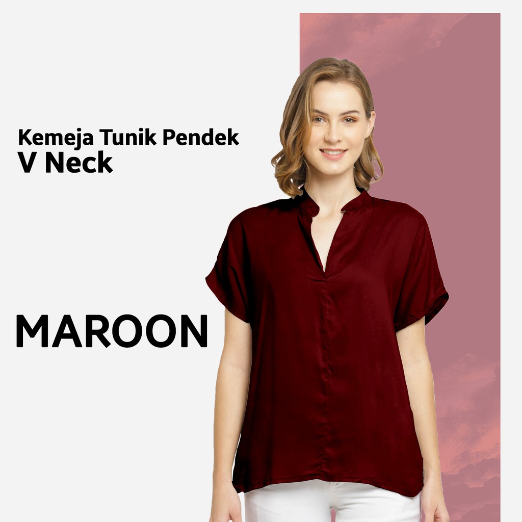 TUNIK V PENDEK FASHION WANITA-YELONIX