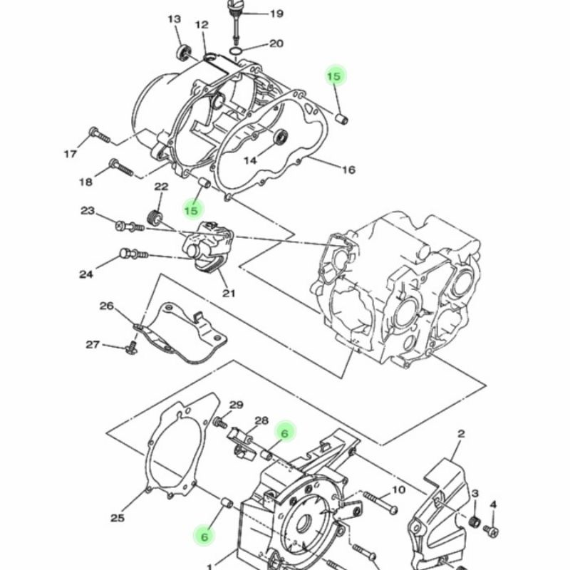 BOS BLOK KOPLING MAGNET F1ZR ORI YGP FIZR FIZ F1Z R BOSH PIN BAK KALTER CRACKCASE COVER BLOCK