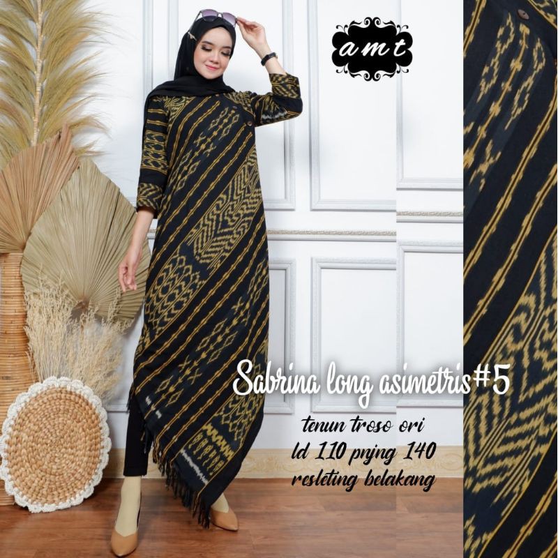 SABRINA LONG ASIMETRIS-Tenun Troso Long Dress