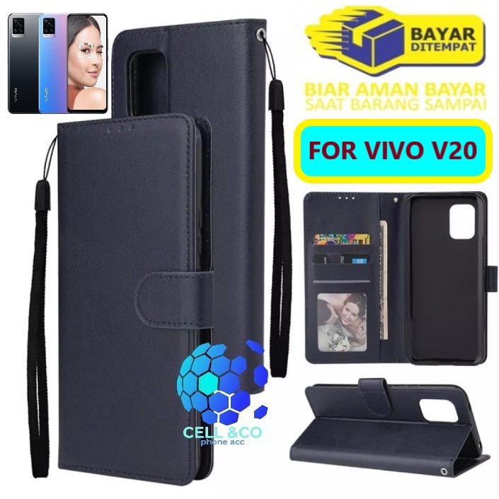 Flip cover VIVO V20 Flip case buka tutup kesing hp casing flip case leather wallet