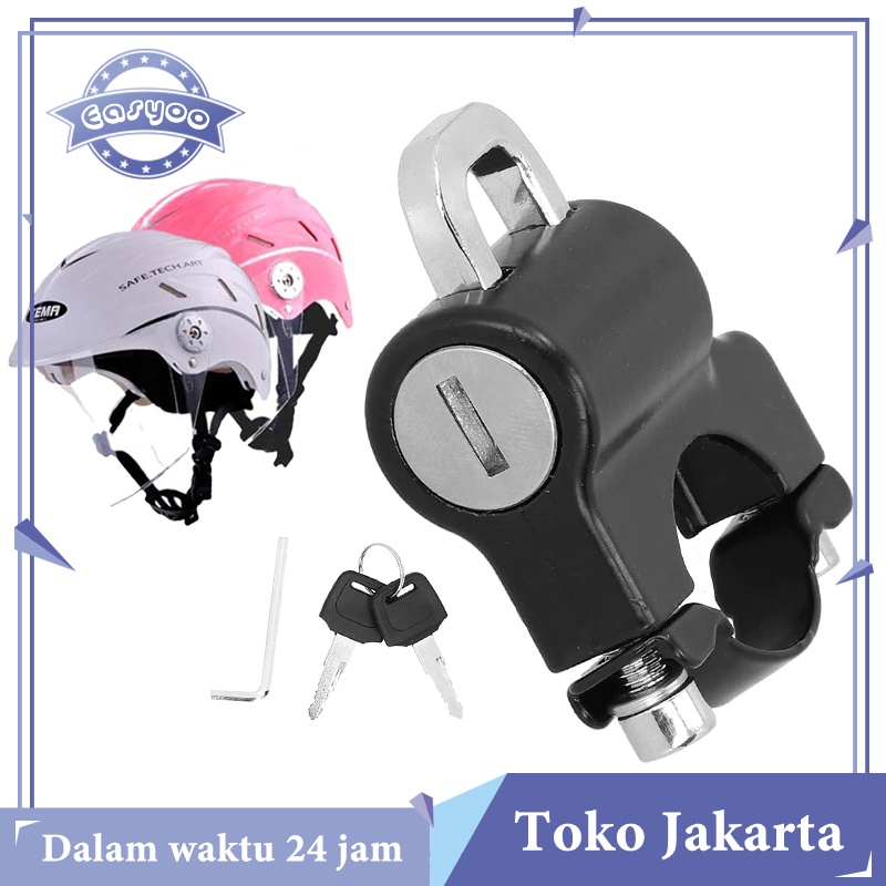 Kunci Gantungan Helm Motor Aluminum Alloy Gembok Pengaman Helm Anti Maling Helmet Lock Anti-Theft