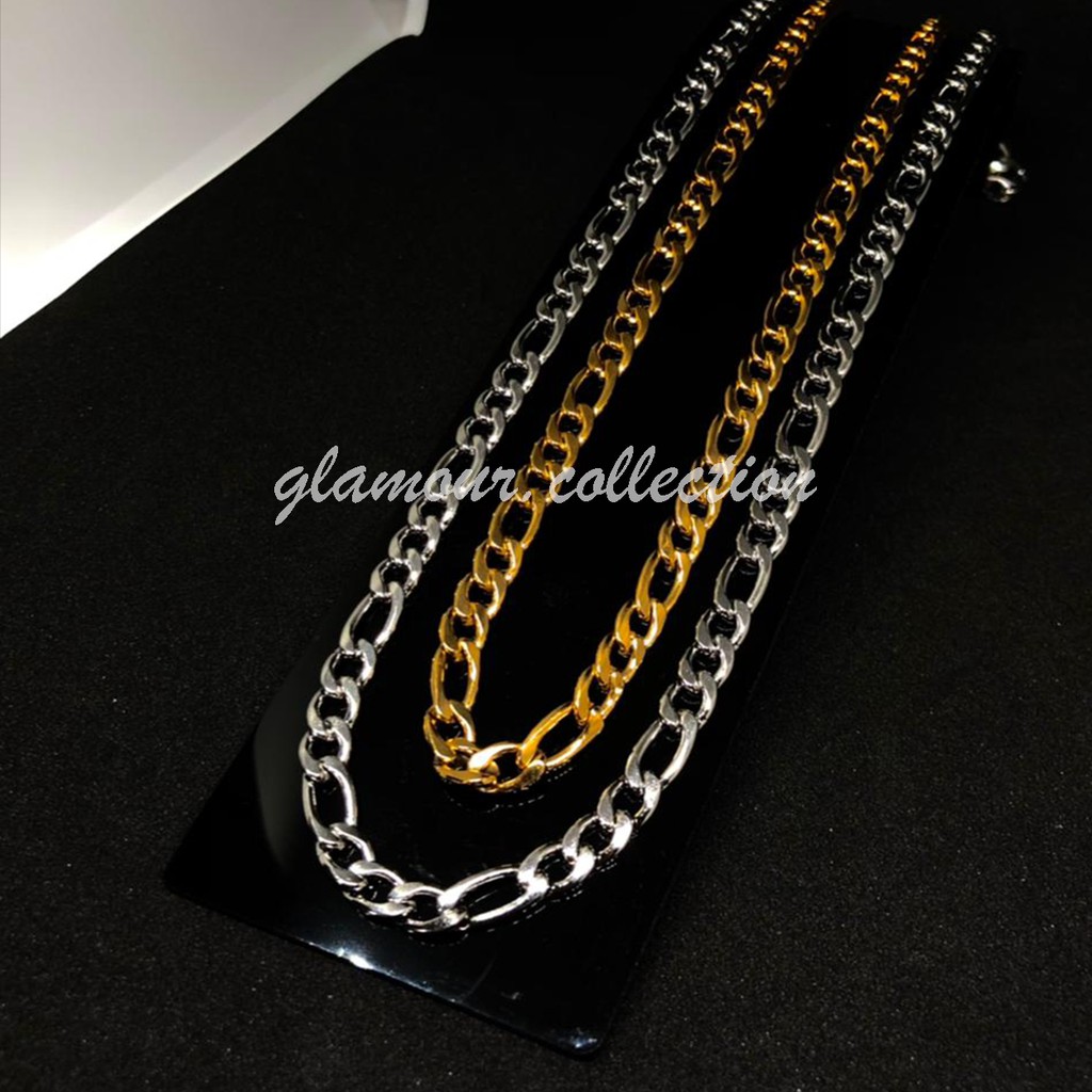 Kalung Titanium HipHop/KPOP model Rantai Rapat Renggang 55CM Fashion Pria Wanita ANTI KARAT !