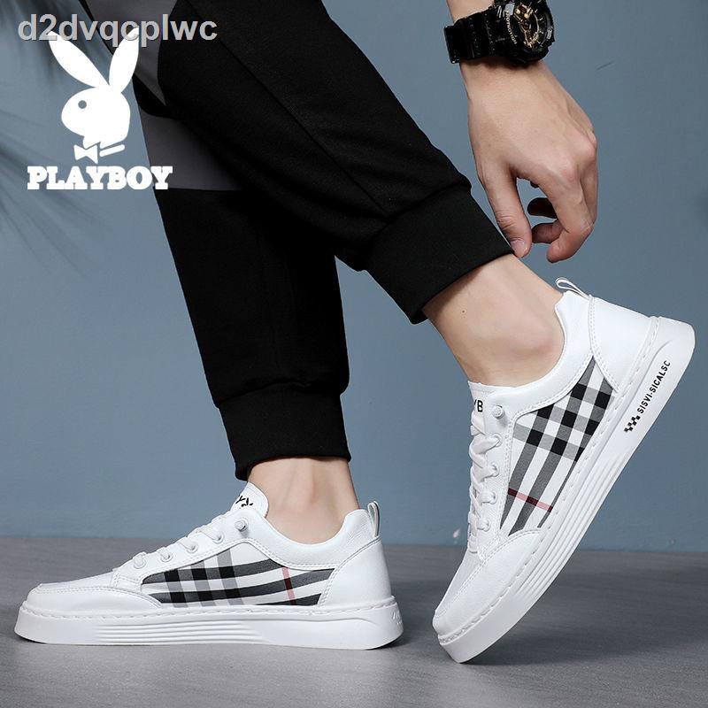 Sepatu pria Playboy musim semi kasual Korea panas bernapas pemuda tren liar putih
