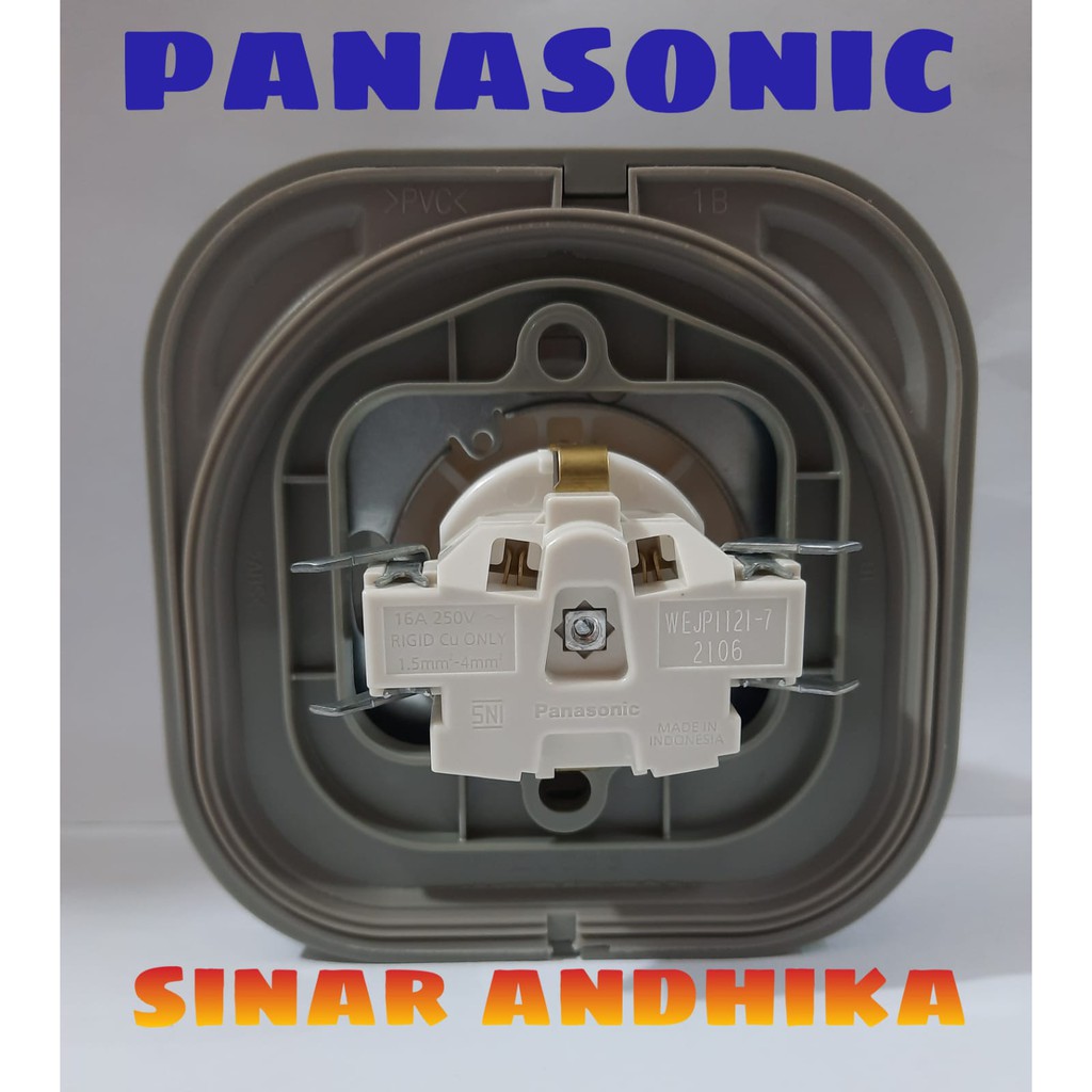 STOP KONTAK SINGLE (CP) PUTIH + WEATHER PROOF PANASONIC WEJP 1121-7+WEJ 89911