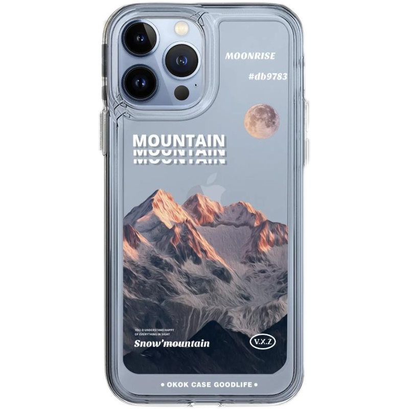 Hard Case Akrilik Motif Pemandangan Gunung Salju Untuk Iphone 13 Pro Max 12 11Pro Xs Max Xr X 8 7 Plus 8P