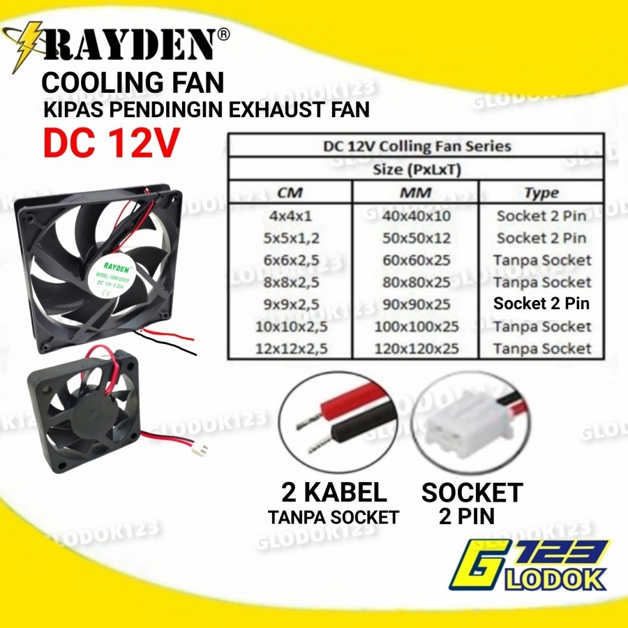 Cooling Fan DC 12V Kipas Pendingin Internal Fan