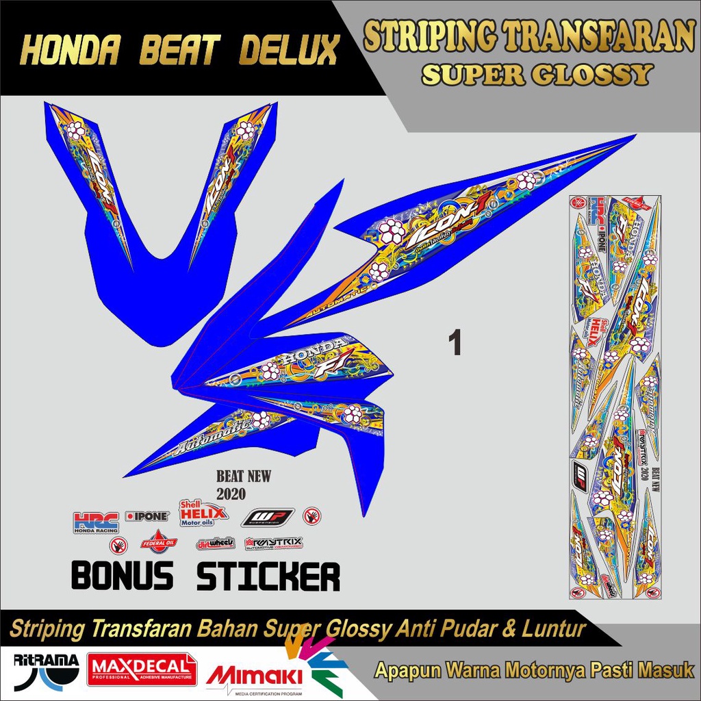 STRIPING TRANSAPARAN UV GLOSY BEAT DELUK LIS BODI TRANSPARAN UV GLOSY BEAT DELUK