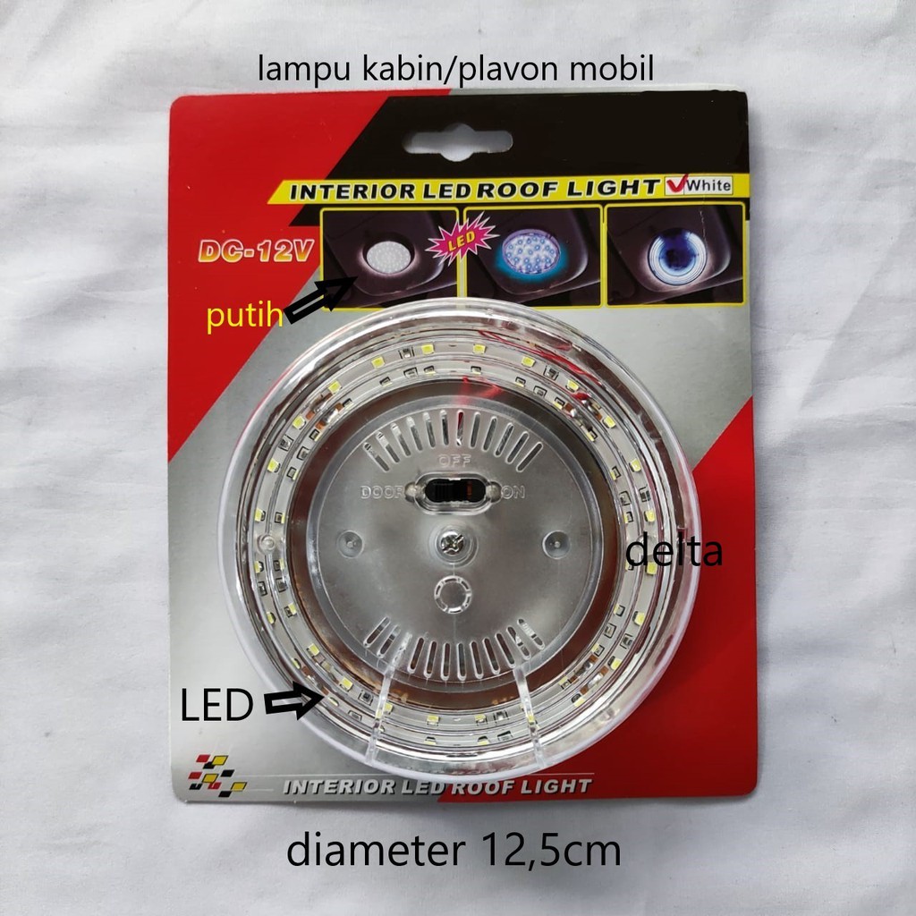 Lampu kabin plavon bulat LED Interior Led Roof Light Semua Mobil 12V