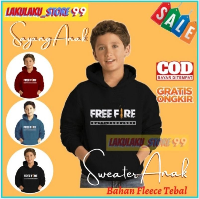 SWEATER ANAK LAKI LAKI FREE FIRE HOODIE ANAK SWITER ANAK BAJU ANAK JAKET ANAK CEWEK COWOK