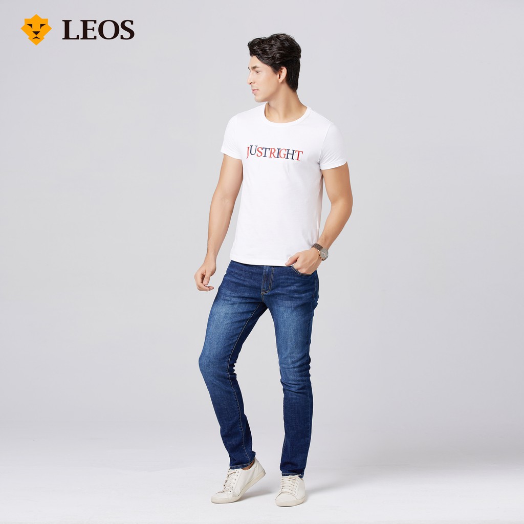 

LEOS Original Celana Panjang Slim Fit Jeans Pria - Medium Blue (COD)