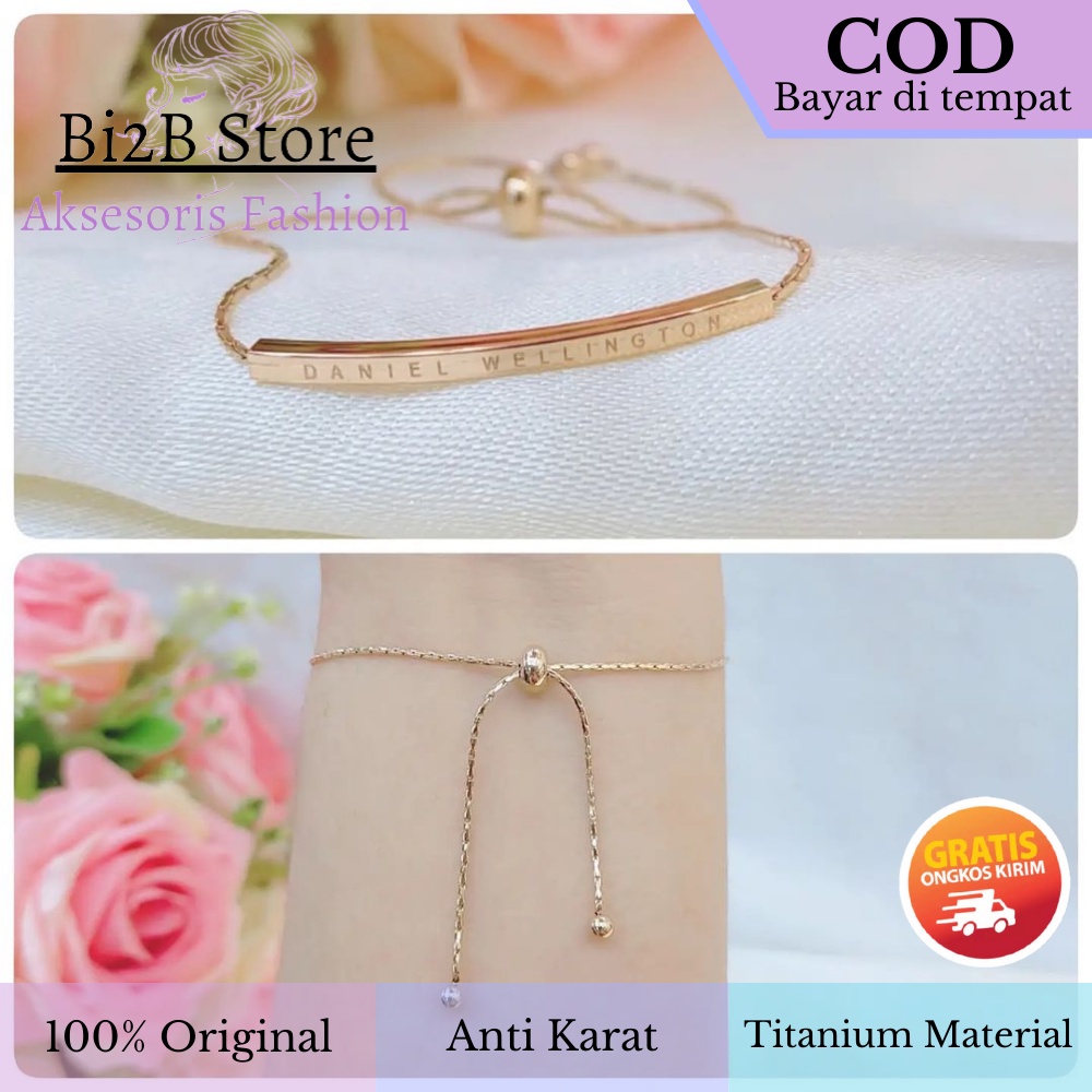 Viral Gelang Tangan Rantai Serut Wanita Korea DW.Patite Titanium Anti Karat Bi2b GT2364