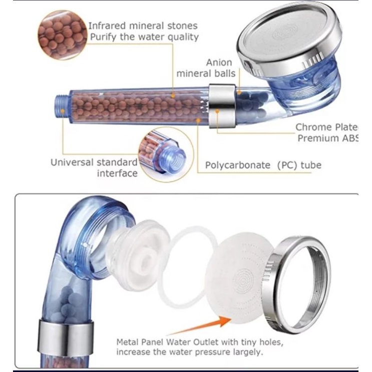 Hand Shower ION 3 model Semprotan Air set / Hand Shower Halus 3 Sistem Pancuran air set