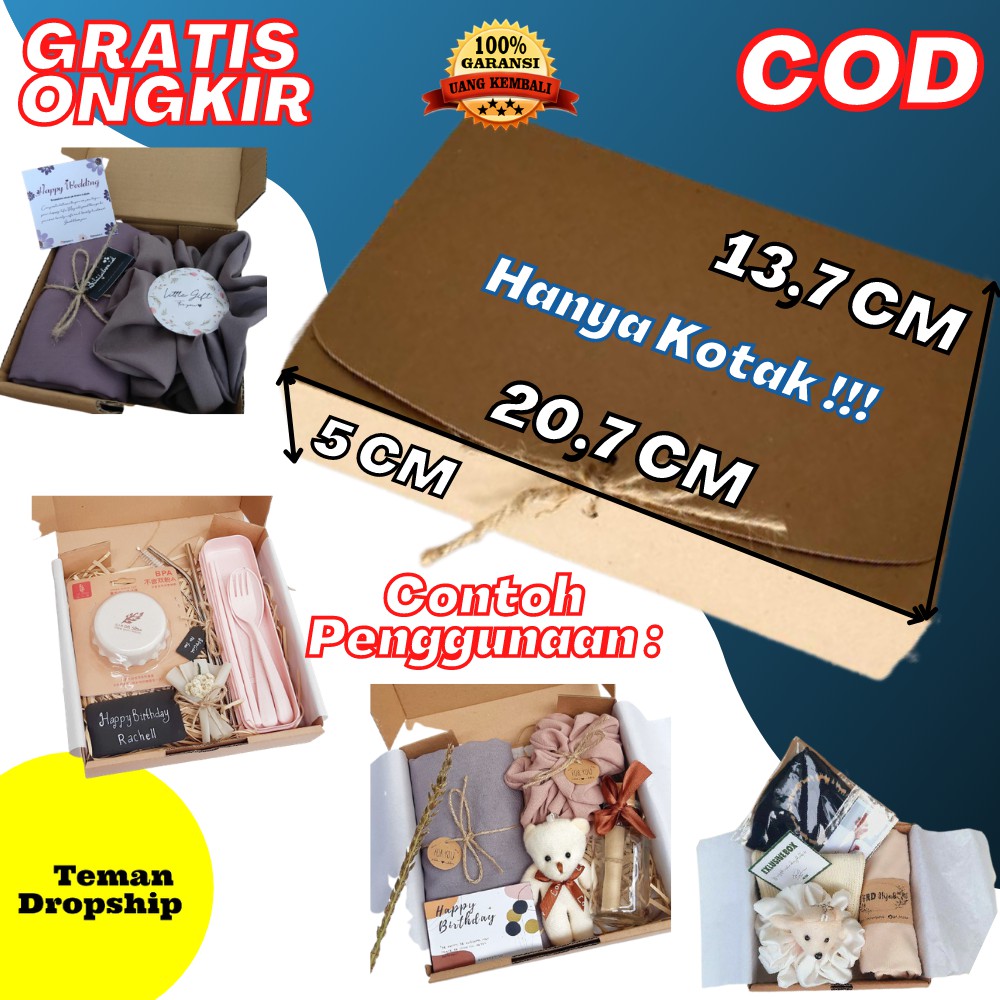 

KARDUS HAMPERS GIFT BOX KADO KOTAK KADO KOTAK SOUVENIR SIZE 20,7X13,7X5CM PLUS TALI