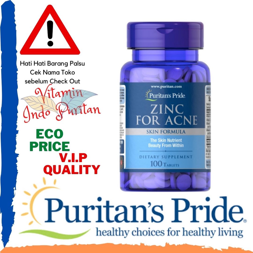 Vitamin Puritan Zinc for Acne / Zinc untuk mengatasi jerawat