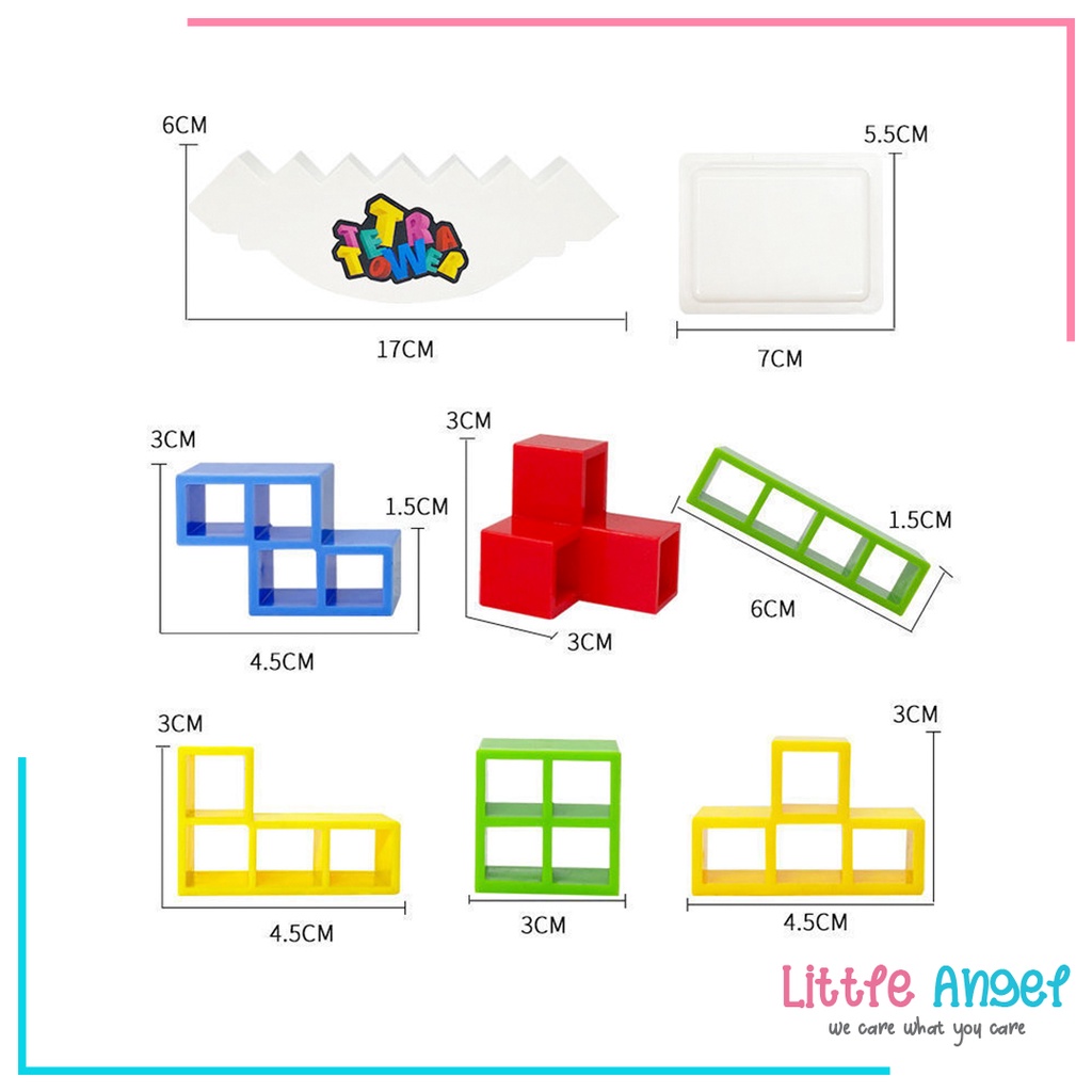 TETRA TOWER Mainan Edukasi Anak Perempuan Mainan Anak Laki Tetris Keseimbangan / Russian Tertis Balancing Brick Game Block