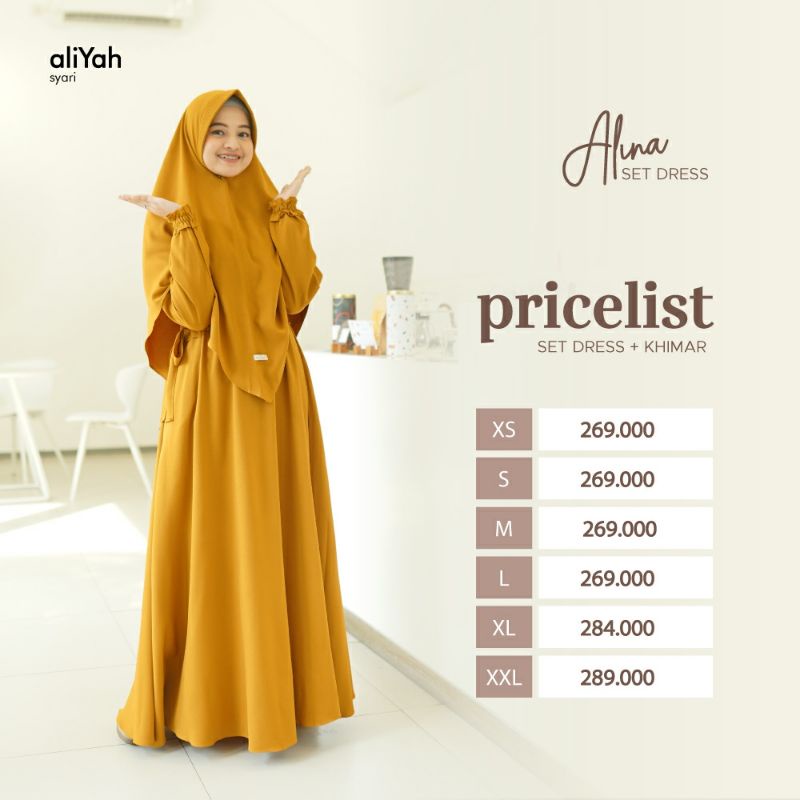 Alina Set by Aliyah Syari | gamis busui | bahan crepe