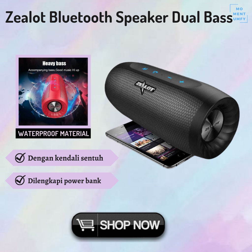 Spiker Speaker Stereo Besar Wireless Bluetooth Blutut Powerbank HP Bass Portable Portabel Murah