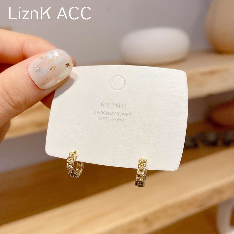 Anting Tusuk Bentuk Lingkaran MINI Warna Silver / Gold Untuk Unisex