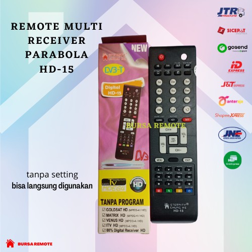 Remot / Remote REMOTE MULTI RECEIVER / PARABOLA HD MP4/HD-15 / ecer dan grosir