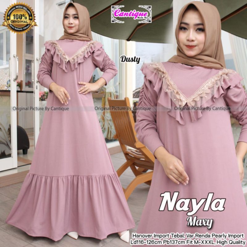 nayla maxy dress , dress korea , gamis renda , dress renda , dress renda dada , dress mutiara