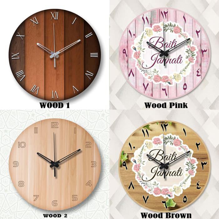 Jam Dinding  Kayu  Unik Artistik Natural Wood 1 Kode 1245 