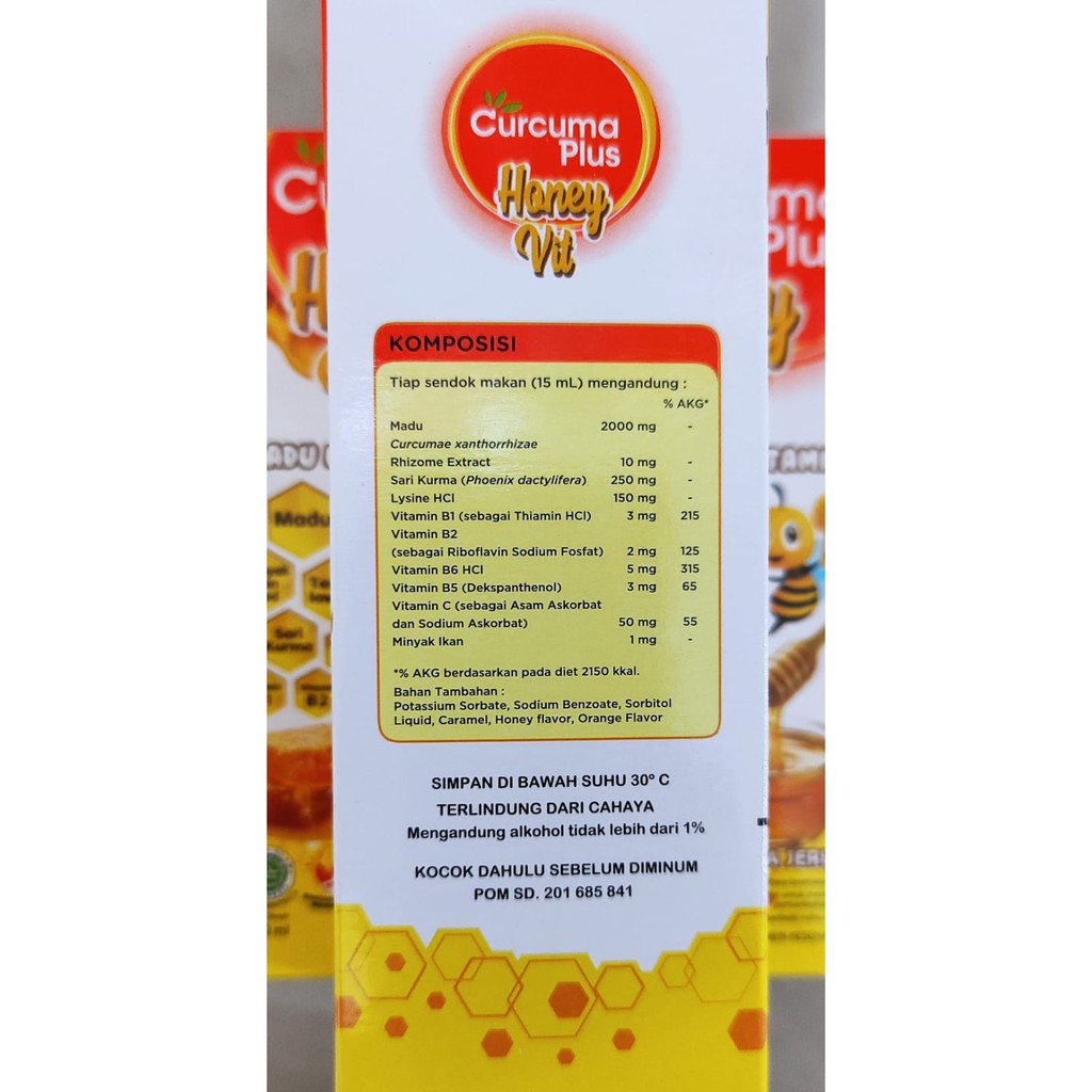 Curcuma Plus Honey Vit / Madu Multivitamin / Rasa Jeruk / 100 ML / Kesehatan Anak / Nafsu Makan