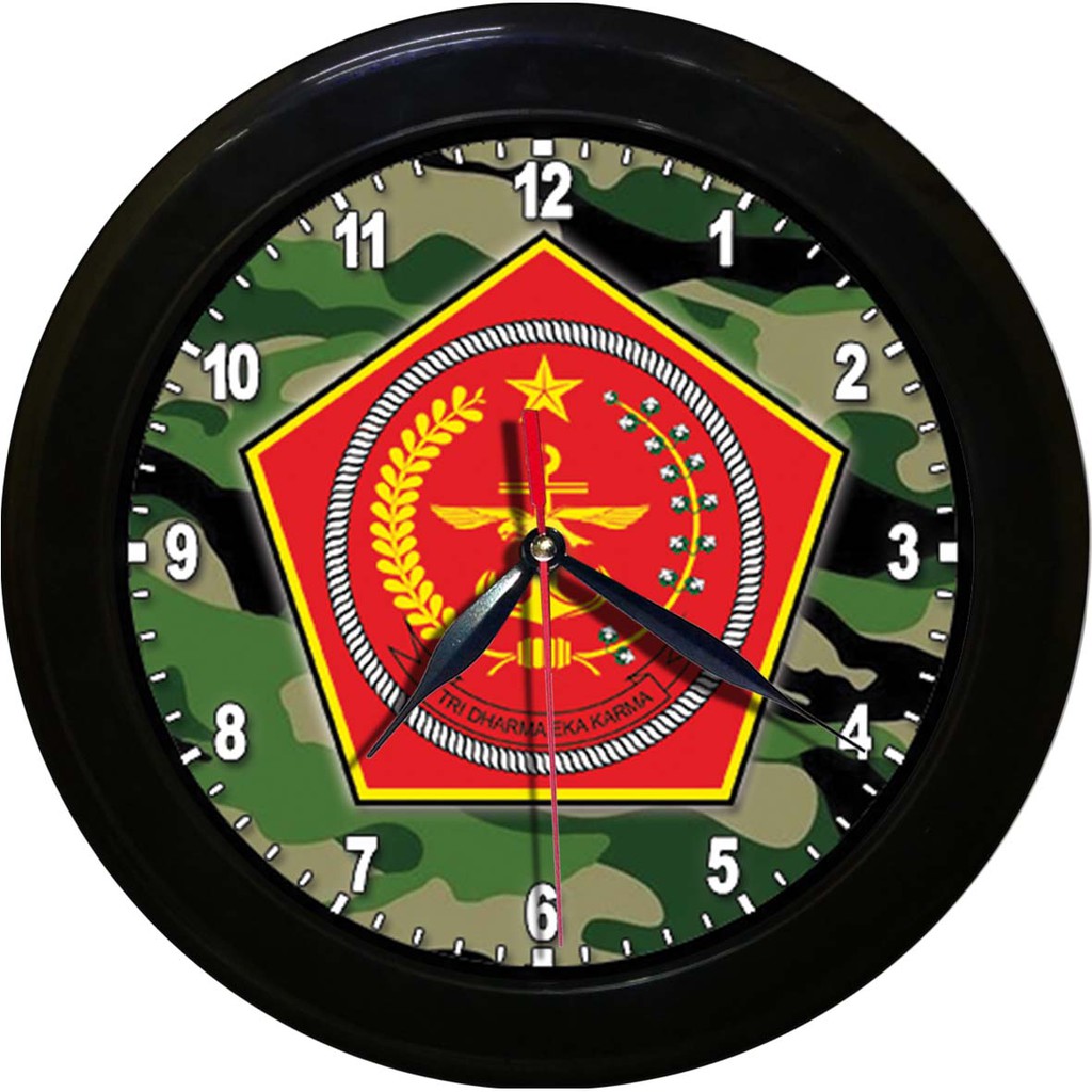 JAM DINDING TNI-LOGO   (DIAMETER 30CM)