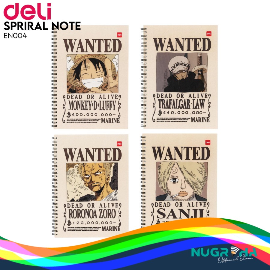 

Deli School Notebook / Buku Tulis Edisi One Piece B5 60lembar EN004