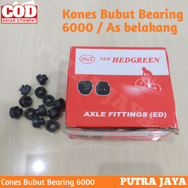 Kones Bubut New Hedgreen Bearing 6000 Sepeda As Belakang - Cones Bubut Japan as 3/8 Murah