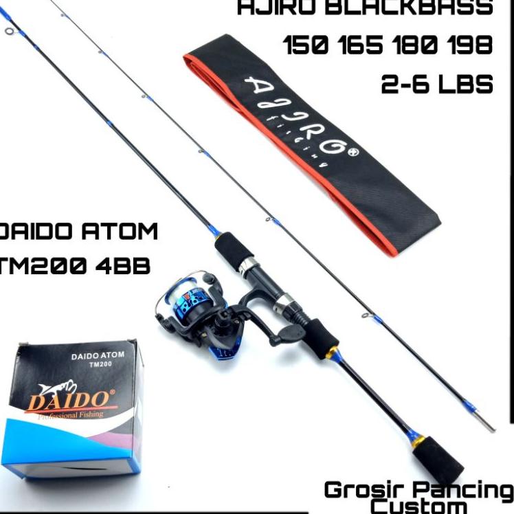 Paling Diminati.. satu set joran pancing ul ultralight lentur fiber solid murah kuat ajiro blackbass