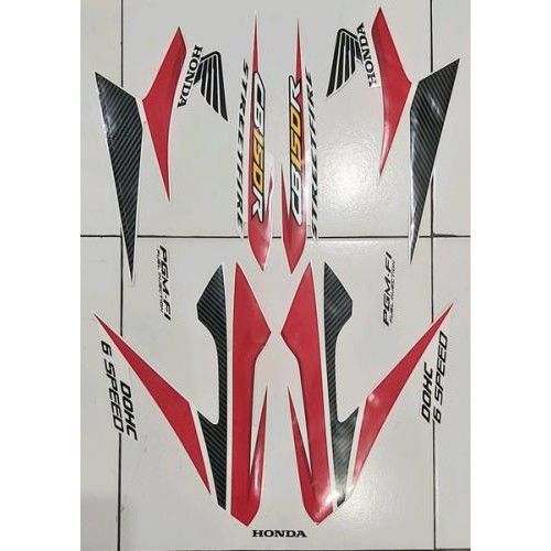 Sticker Motor Honda CB 150 R 2014 Lis Putih Merah