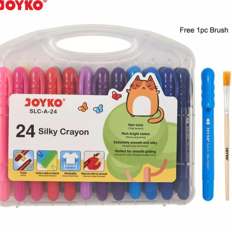 

[KODE R9MRS] Silky Crayon Halus Joyko SLC-A-24 Warna Krayon Halus Joyko