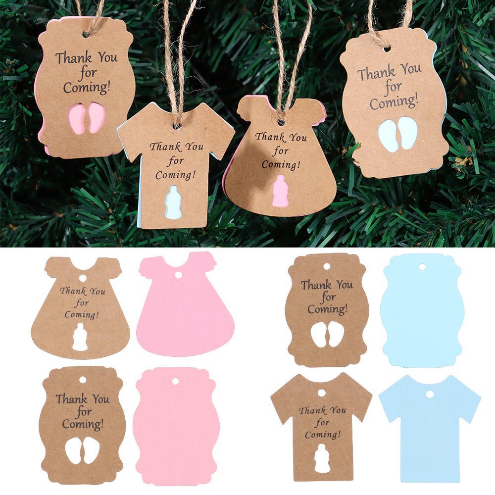 Nanas 50PCS Baby Shower Hanging Tag Boy or Girl Perlengkapan Pesta Gender Reveal Packing Label