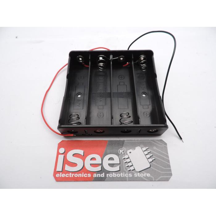 Battery Holder Box Case Kotak Tempat Baterai 4x 18650 cable kabel