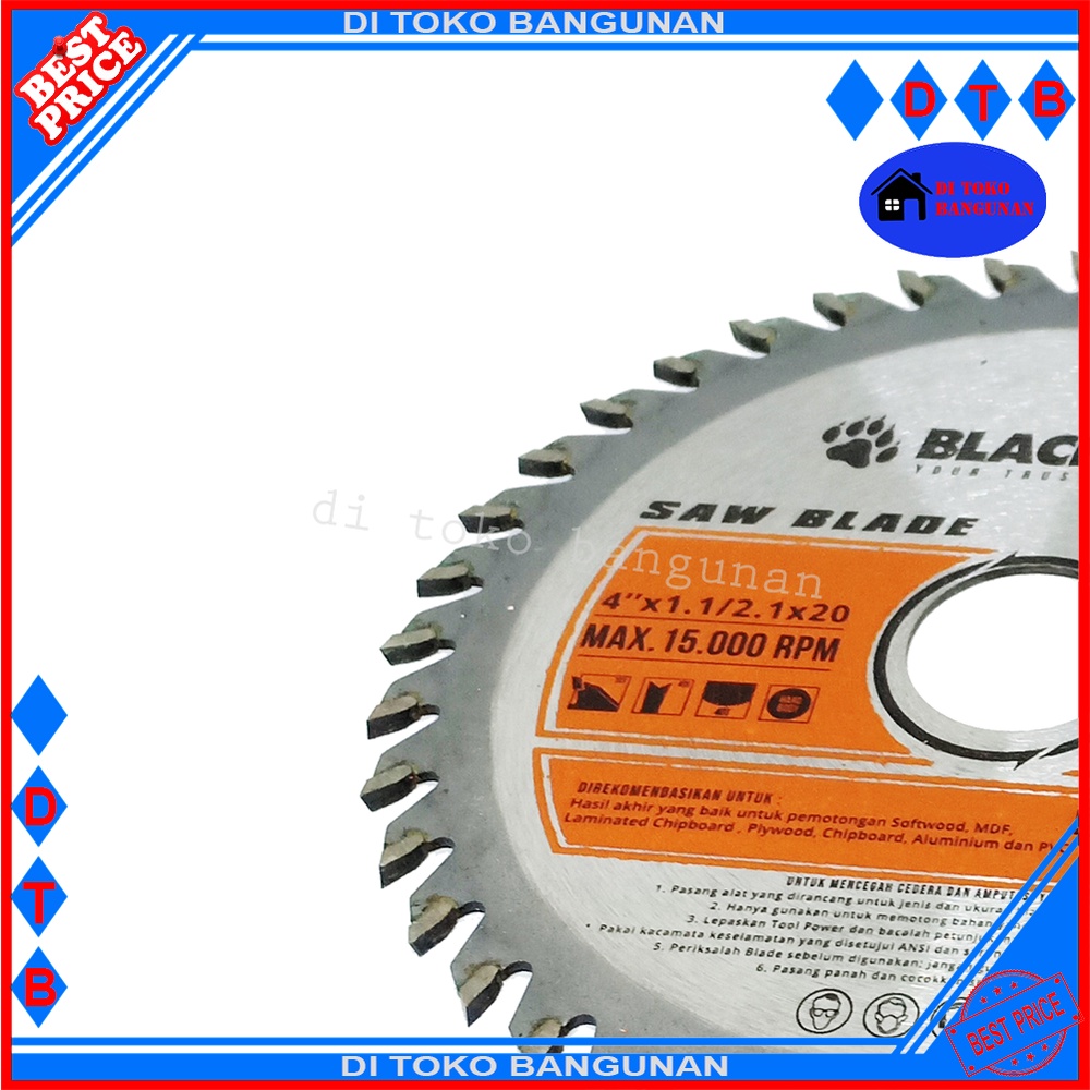 Mata Gerinda Saw Blade Multi Cutter Potong Kayu Alumunium 4&quot; 40T Blackfoot