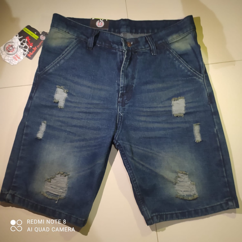 Celana jeans pendek sobek RIPPED terbaru celana levis import celana pendek sobek pria terlaris BISA BAYAR DI TEMPAT (COD)