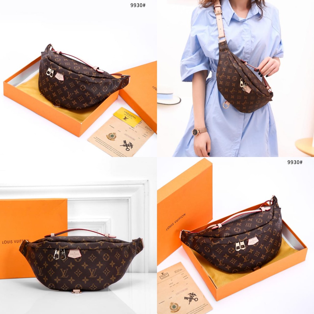 TAS WANITA-TAS IMPORT-LV BUMBAG MONOGRAM PLATINUM WITH BOX 9930