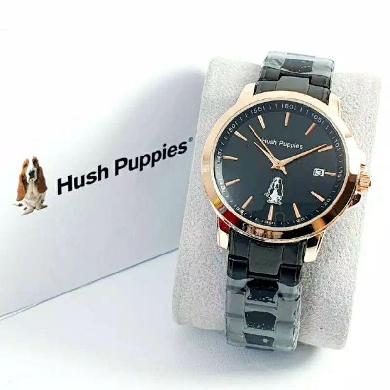 BEST SELLER JAM TANGAN WANITA HUSH PUPPIES RANTAI STANLIST TGL AKTIF DIAMETER 3.2CM || JAM IMPORT