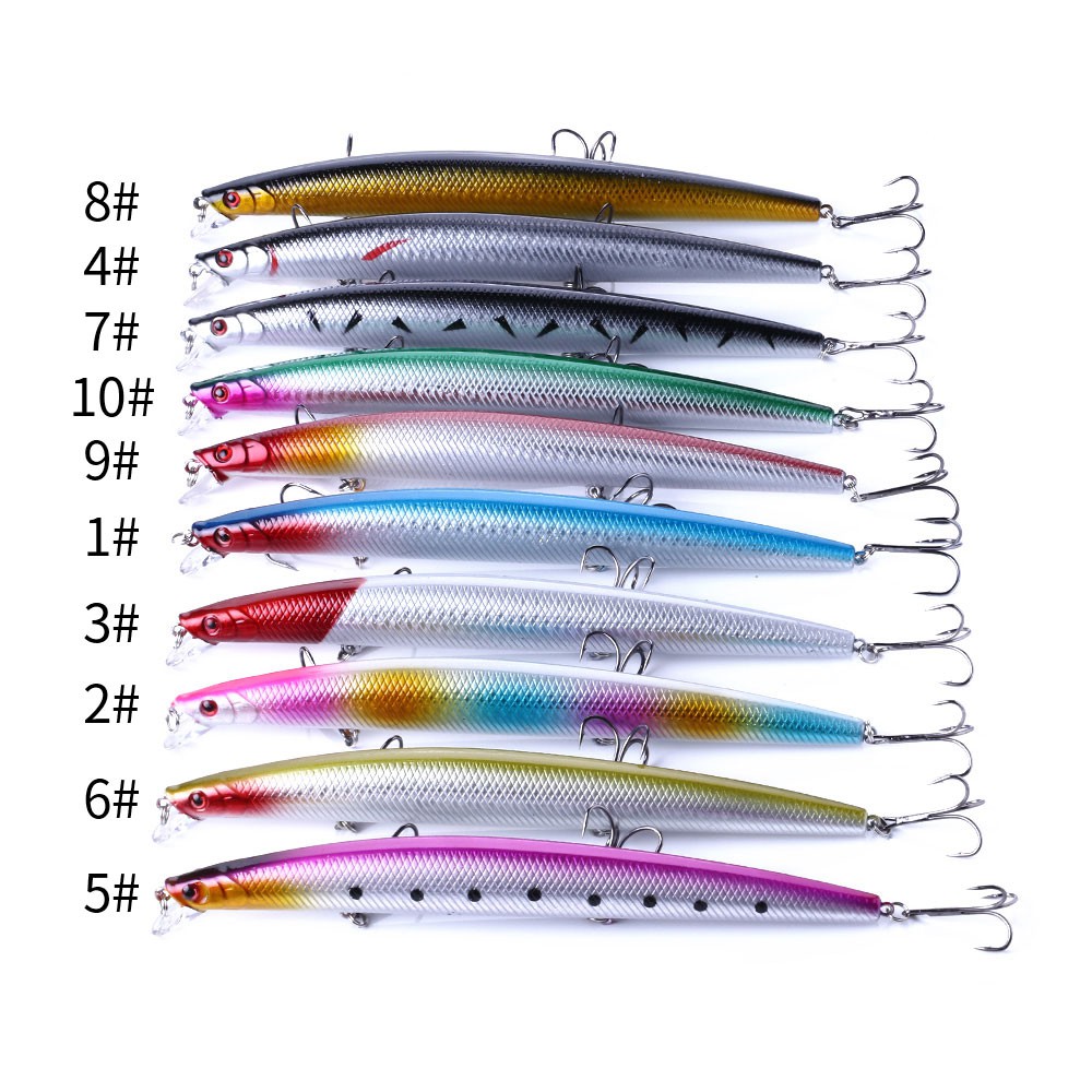 Hengjia 1pc Umpan Pancing Minnow Hard Bait Floating Fishing Lure Ikan Kecil Alat Pancing18cm 26g Dengan Kail Treble