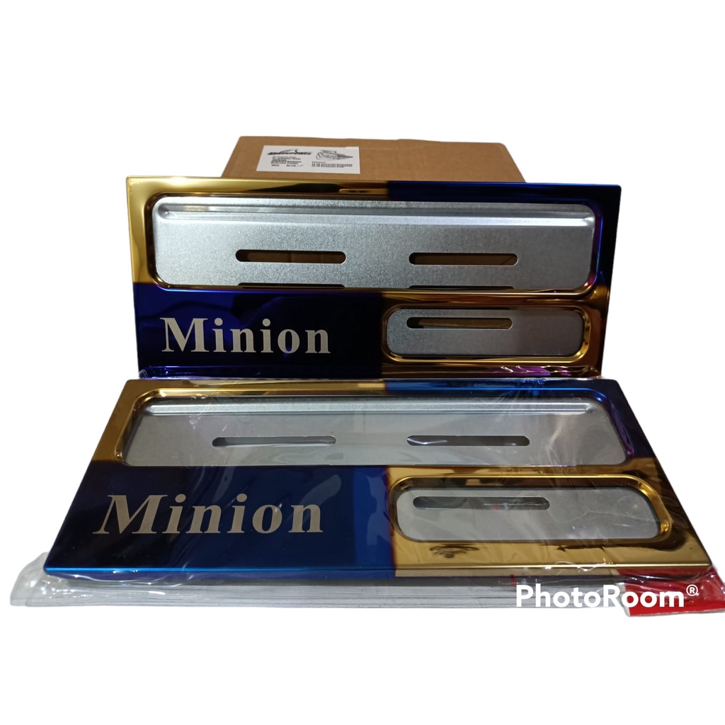 Bingkai Plat Nomor Twotone Tulisan minion Sni 1 Biji (1pc) Rumah Plat No Sni Tulisan Thailand