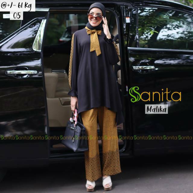 Setelan Atasan dan Celana Malika set by Sanita Hijab All Size