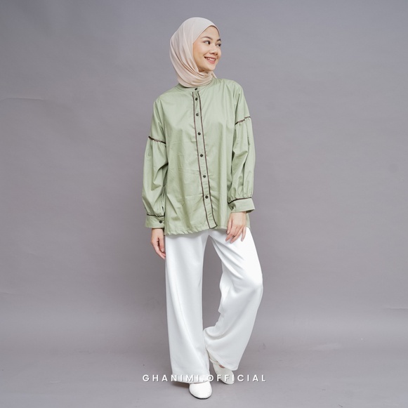 Ghanimi - Becca Shirt / Kemeja Katun Polos / Kemeja Kerja / Kemeja Santai / Kemeja Casual / Kemeja Shanghai / Kemeja Polos / Kemeja Timeless