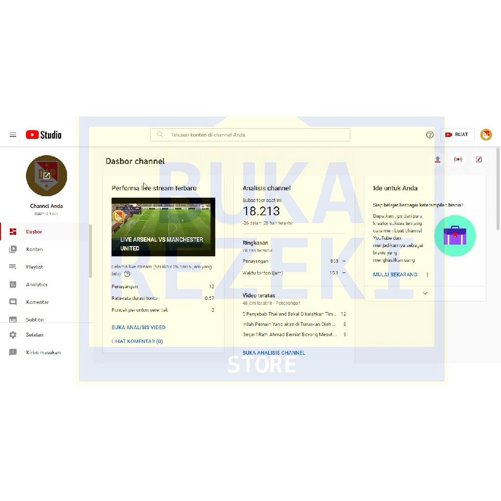 Akun Youtube Murah Subs 18000 Dismon sepaket ads