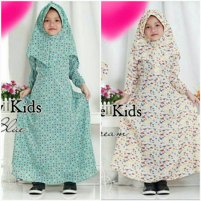 Baju Setelan Anak Perempuan Gamis Anak Gamis Kids Bahan Maxmara Satin Usia 5-6 Tahun