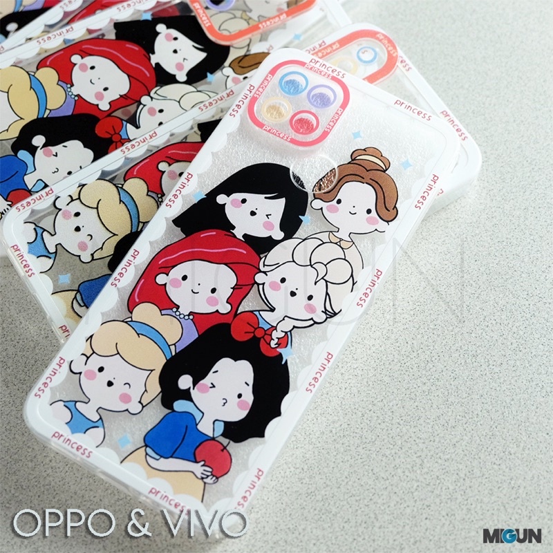 New! Princess Case For OPPO REALME VIVO A12 A5S A11K A7 A53 A54 A15 A16 A1K C2 C12 C15 C20 C11 Y15 Y17 Y12 Y20 Y12i A74 A95 Y30 Y50 Y91 Y93 Y95 Y91C Y30 Y50