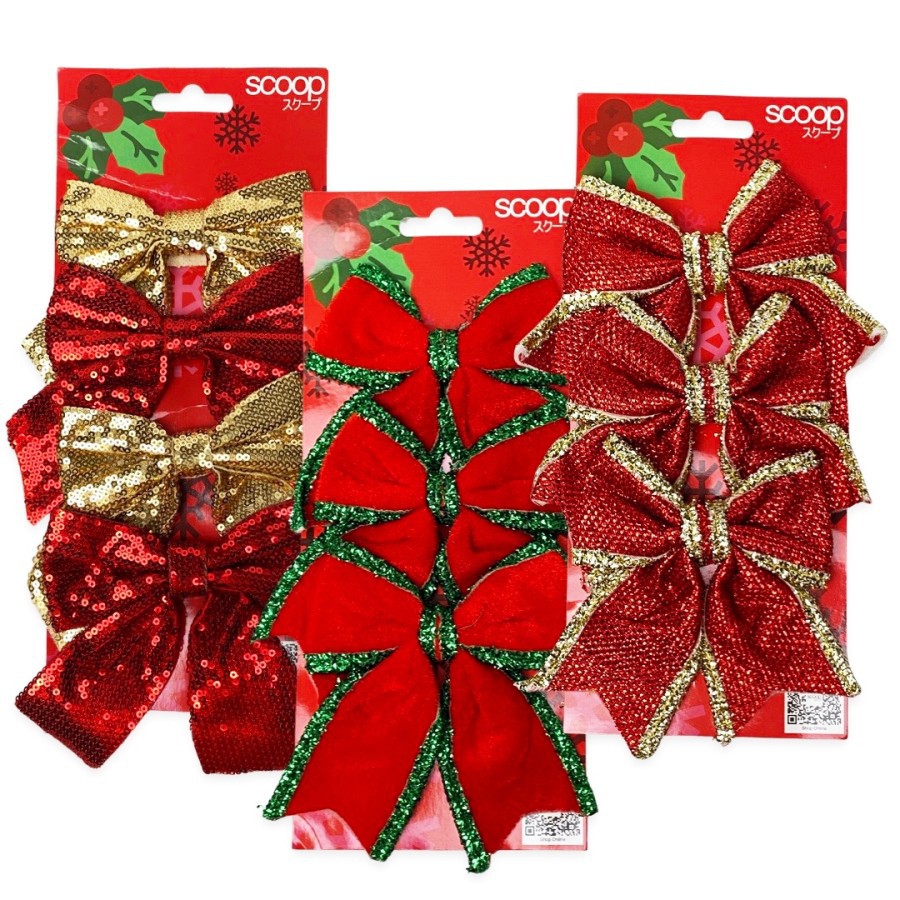 

CHRISTMAS Holiday Dinner Party Tree Decoration Winter Holiday Ornament Ribbon Bow Dekorasi Hiasan Pohon Natal
