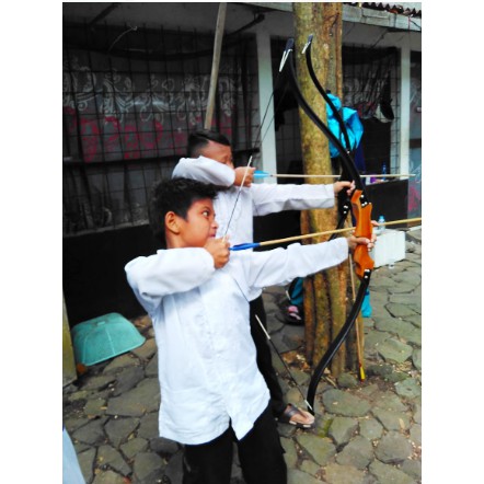 Terlaris Paket Set Panahan Pemula Dewasa Anak Natural Archery Mahoni Nangka Rucika Long Range R30