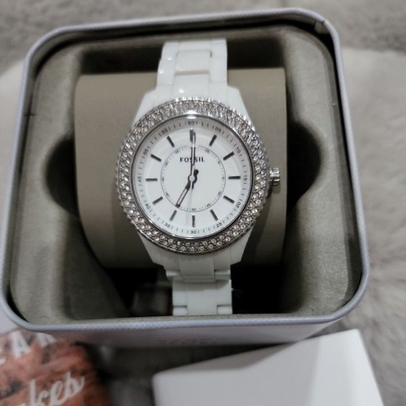 Fossil watch white silver