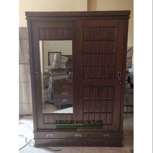 Lemari Jati Sliding